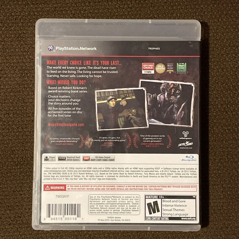 Sony Playstation 3 PS3 The Walking Dead: A Telltale Games Series With‎ Booklet